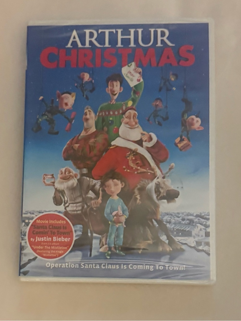 Arthur Christmas (DVD, 2011) NEW SEALED w Fray Justin Bieber